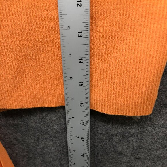 Express Body Contour Crop Top Womens XL Orange Tie Waist Short Sleeve Knit - Picture 8 of 8